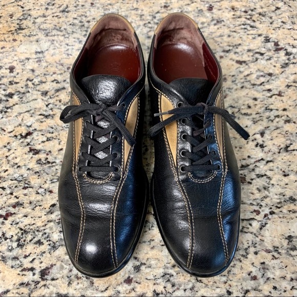 Tod's Leather & Suede Lace Up Bowling Sneakers in Black Size 38 - Picture 13 of 13